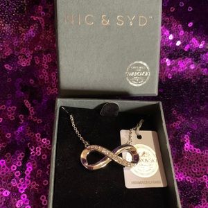 NIC&SYD Silver Swarovski Crystal Infinity Necklace